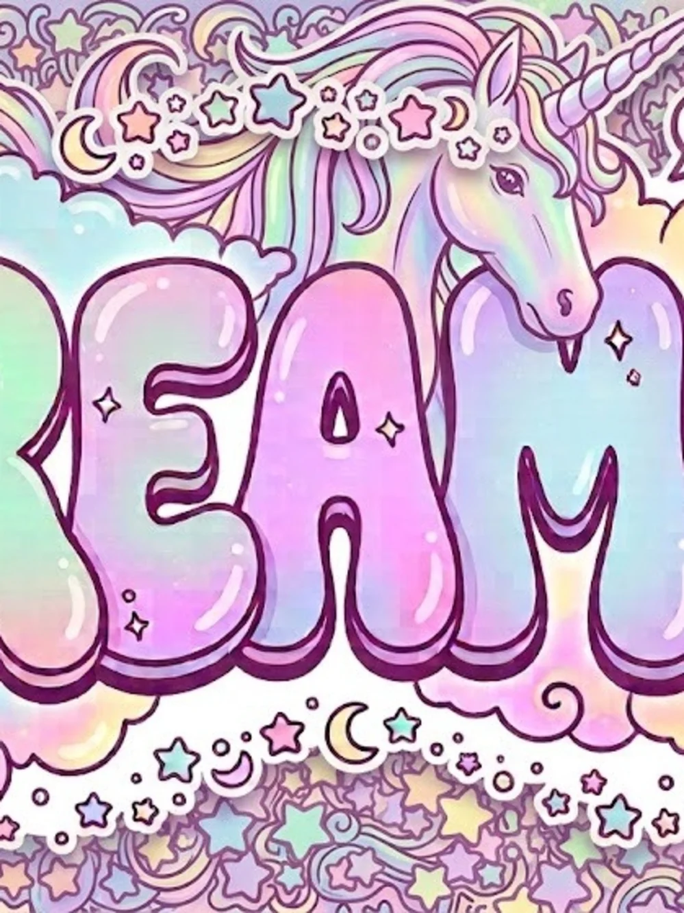 8.5x11 Cardstock Print Dreamer Pastel Wall Art  - Pink/Purple